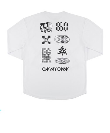 エゴザル（EGOZARU）バスケットボールウェア レトロテクノ バックプリント 長袖Tシャツ EZFW26ULS021C002