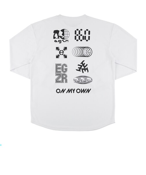 エゴザル（EGOZARU）バスケットボールウェア レトロテクノ バックプリント 長袖Tシャツ EZFW26ULS021C002