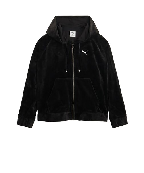 プーマ（PUMA）ESS エレベーテッド ベロア フルジップ フーディ 638513 01 BLK