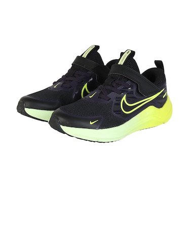 ナイキ（NIKE）ジュニアスポーツシューズ ベルクロ ベルト付き スニーカー コスミック ランナー LGT PS ブラック グリーン IU8572-032