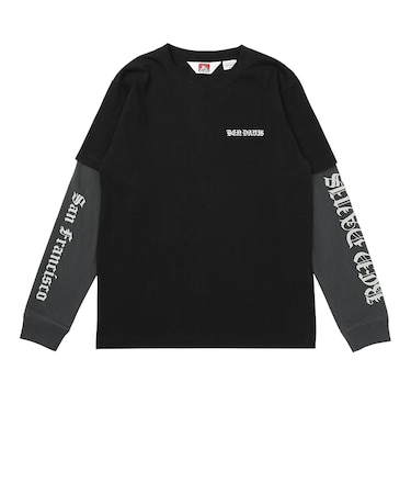 ベンデイビス（BEN DAVIS）フェイクレイヤード ロンT 長袖Tシャツ 26780031-BLK