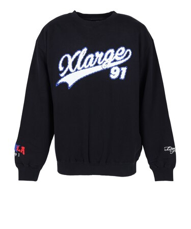 エクストララージ（XLARGE）BASEBALL クルーネックスウェット 101263012006-BLACK