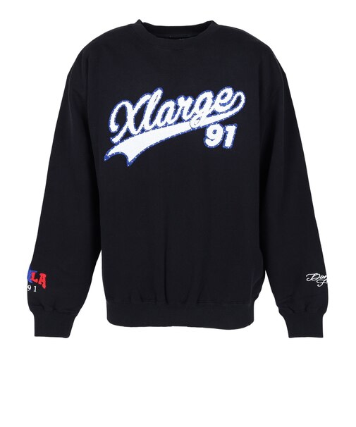 エクストララージ（XLARGE）BASEBALL クルーネックスウェット 101263012006-BLACK