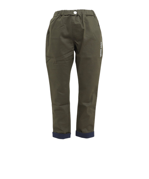 クリフメイヤー（KRIFF MAYER）キッズ パンツ ロールアップ配色パンツ 2237843K-69:KHAKI カーキ ストレッチ 丈調節 ウエストゴム …