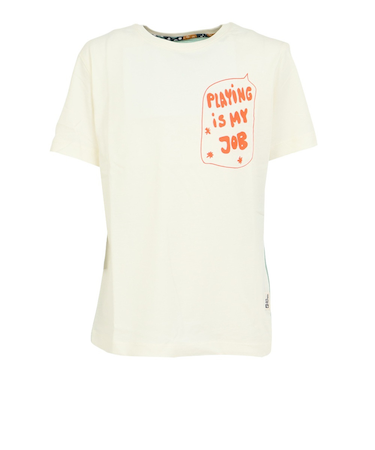 ジャックウルフスキン（JackWolfskin）ジュニア 半袖Tシャツ VILLI 1609721-5152 アイボリー×グリーン
