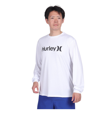 ハーレー（HURLEY）UPF50+ 軽量 速乾 ストレッチ ラッシュガード 長袖 RASH ONE AND ONLY MRG2310033-WHT