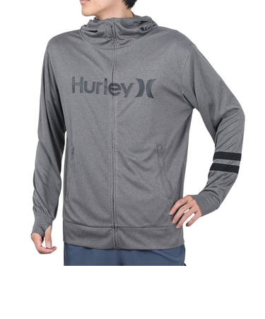 ハーレー（HURLEY）UPF50+ 軽量 速乾 ラッシュガード パーカー 長袖 RASH ONE AND ONLY MRG2310036-CGHT