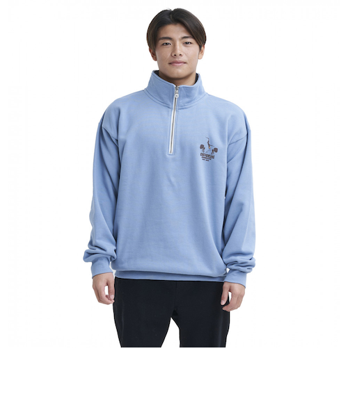 新品クイックシルバー ハーフジップ スウェット ヴィンテージ風 ゆるめ 黒 L クイックシルバー（Quiksilver）（メンズ）BLOOMS ハーフジップ