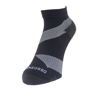 デサント（DESCENTE）ランニングソックス 靴下 MoveSox ブラック ホワイト DOAVJB01 BKWH アンクル丈 スポーツ スパイラルサポート