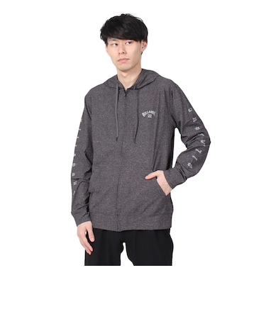 ビラボン（BILLABONG）ラッシュガード 長袖 ジップフーディー SURF FLEX ZIP BE011860 BKH ブラック