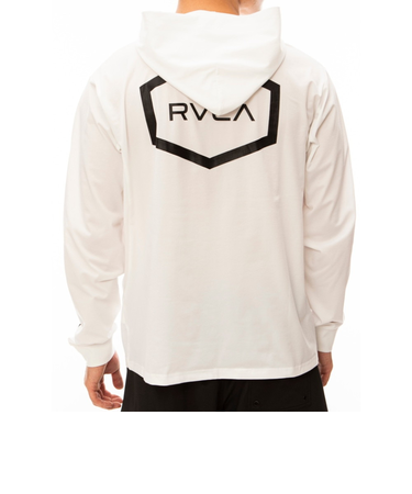ルーカ（RVCA）ラッシュガード 長袖 フーディー 速乾 UPF50+ HEX LS SURF BE041800 WHT ホワイト