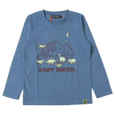 クリフメイヤー（KRIFF MAYER）ジュニア Tシャツ 長袖 UVさらすべ蓄光白亜ロンT 2337844K-70:SAX サックス UVケア