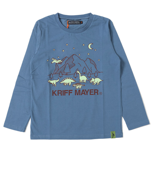 クリフメイヤー（KRIFF MAYER）ジュニア Tシャツ 長袖 UVさらすべ蓄光白亜ロンT 2337844K-70:SAX サックス UVケア