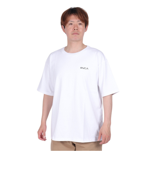 ルーカ（RVCA）tシャツ 半袖 ホワイト THRASHED BOX 半袖Tシャツ BE041224 WHT