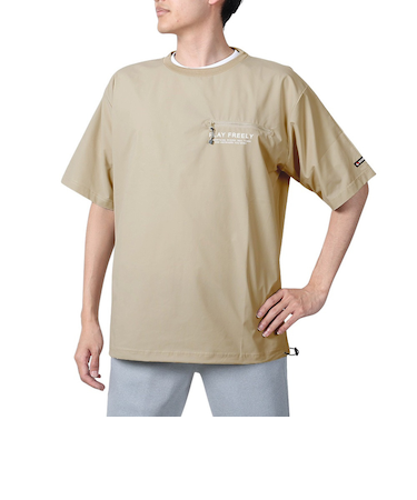ボンファイア（Bonfire）速乾 撥水 ストレッチ BACKMESH.P 半袖Tシャツ 50BNF4SCD2312 SBEG サンドベージュ ポケッタブル