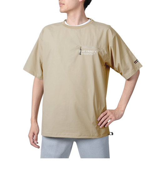 ボンファイア（Bonfire）速乾 撥水 ストレッチ BACKMESH.P 半袖Tシャツ 50BNF4SCD2312 SBEG サンドベージュ ポケッタブル