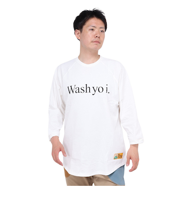 ゴースローキャラバン（GOSLOWCARAVAN）USA/C 祭 8分袖 ルーズベースボールTシャツ 321905 WHT