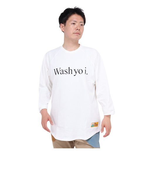 ゴースローキャラバン（GOSLOWCARAVAN）USA/C 祭 8分袖 ルーズベースボールTシャツ 321905 WHT
