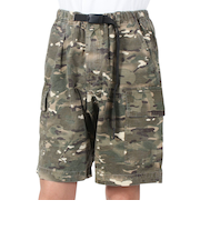 ワイルドシングス（WILD THINGS）高耐久 バイオウォッシュ加工 カモリップ ショートパンツ WT24040AD-CAMO カーキ