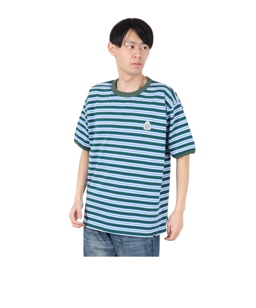 クリフメイヤー（KRIFF MAYER）チルタイムマルチボーダー半袖Tシャツ 2343100-65:GREEN