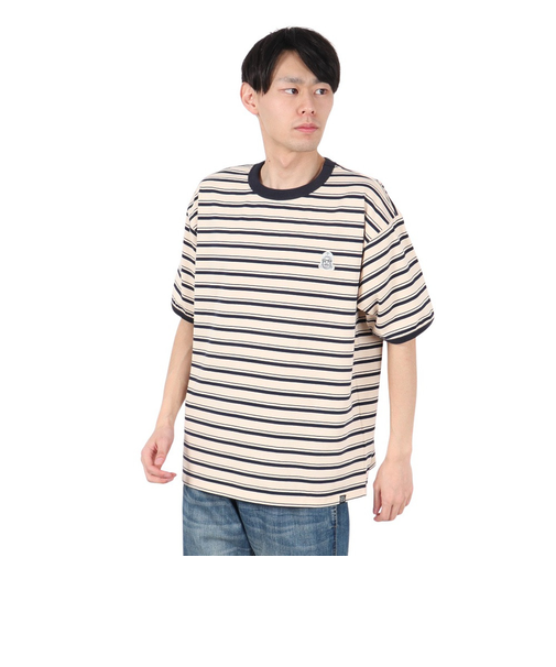 クリフメイヤー（KRIFF MAYER）チルタイムマルチボーダー半袖Tシャツ 2343100-9:NATURAL
