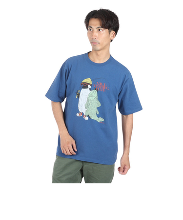 クリフメイヤー（KRIFF MAYER）ヴィンテージライク アニマル 半袖Tシャツ ペンギン 2347205-74:BLUE ブルー ユニセックス仕様