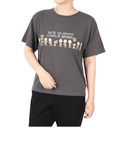 クリフメイヤー（KRIFF MAYER）スヌーピー半袖ゆるTシャツ チャーリー 2357819L:17:CHARCOAL 速乾