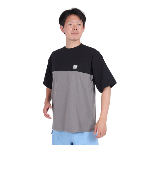 リーフ（REEF）ラッシュガード 半袖 BICOLOR ラッシュ半袖Tシャツ RFTEM2422-BK/GY