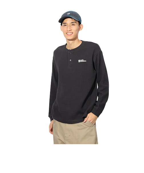 ジャックウルフスキン（JackWolfskin）ワッフルヘンリー ロングスリーブTシャツ A63213-6350