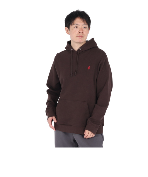 ワンポイント フーディー スウェットシャツ G303-FT-DARK BROWN パーカー