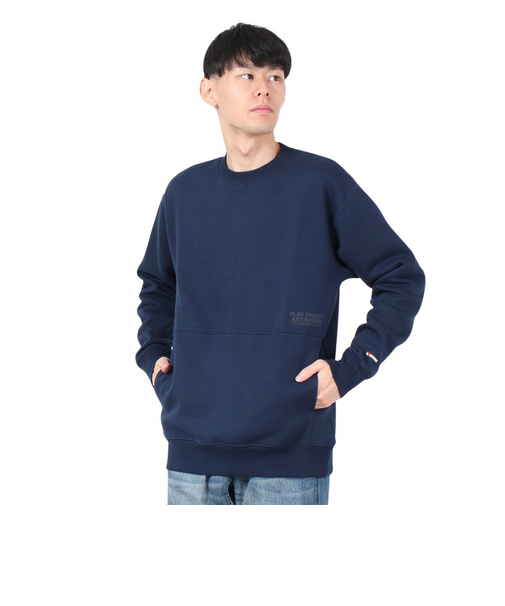 ボンファイア（Bonfire）AW YOU WISH クルーネック スウェットシャツ 50BNF4FCD2366 NVY