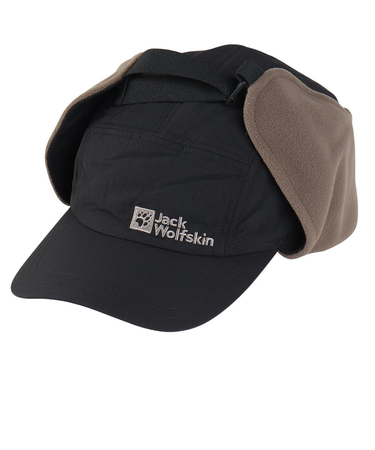 ジャックウルフスキン（JackWolfskin）耳当て付き帽子 キャップ タスラン ドッグイヤーキャップ A63232-6000 ブラック ユニセックス