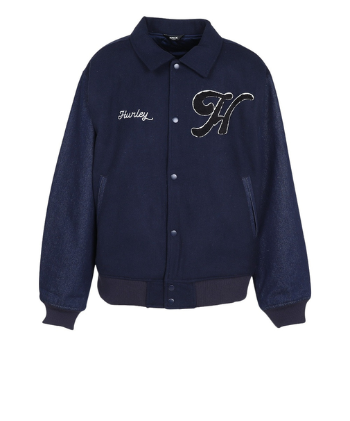 ハーレー（HURLEY）デニム ヴァーシティー ジャケット MCJK242016-NVY