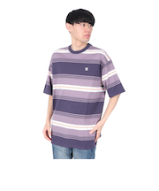 ハーレー（HURLEY）オーバーサイズド ボーダー 半袖Tシャツ MSS2411019-GRY
