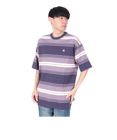 ハーレー（HURLEY）オーバーサイズド ボーダー 半袖Tシャツ MSS2411019-GRY