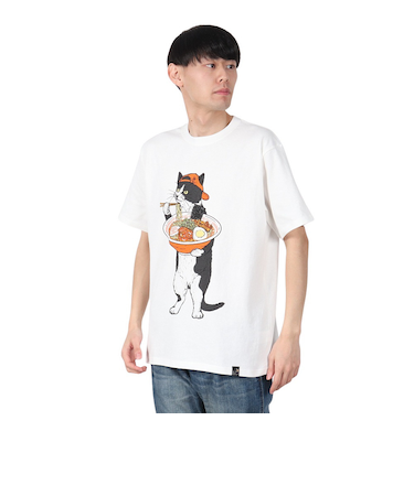 ゴースローキャラバン（GOSLOWCARAVAN）中華そば猫 Tシャツ 341914 WHT