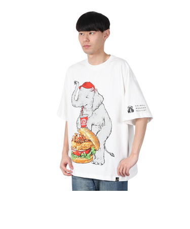 ゴースローキャラバン（GOSLOWCARAVAN）味噌ピーチキンバーガーゾウ ビッグ Tシャツ 341963 WHT