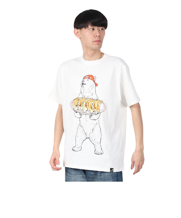 ゴースローキャラバン（GOSLOWCARAVAN）餃子クマ Tシャツ 341913 WHT