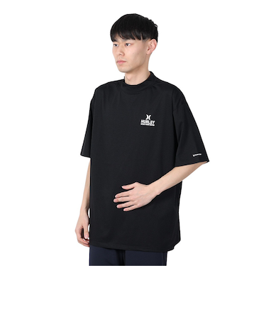 ハーレー（HURLEY）ラッシュガード 半袖 OVRSZD CAL MOCK 半袖Tシャツ 24 MUT2411030-BLK