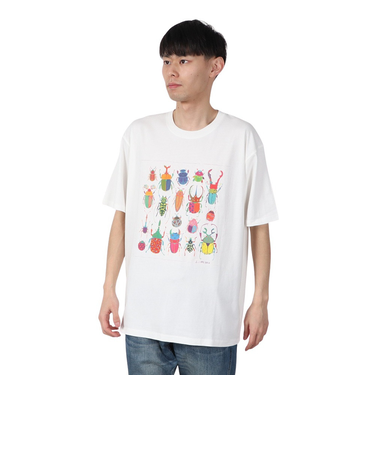 ゴースローキャラバン（GOSLOWCARAVAN）RAY綿 エキゾチックビートルズ 半袖Tシャツ 342612 WHT ホワイト 冷感
