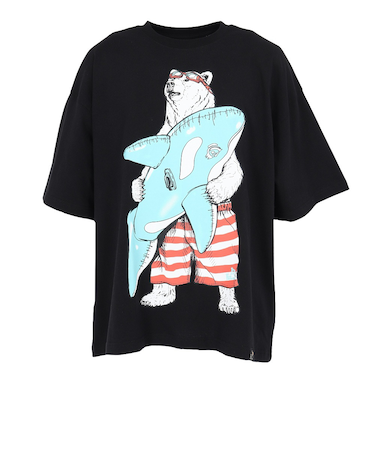 ゴースローキャラバン（GOSLOWCARAVAN）半袖Tシャツ プールクマ ビッグTシャツ 341920 BLK ブラック