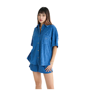 ロキシー（ROXY）SUNBATHING SHIRT ウィメンズ 開襟シャツ 25SURDK252037NVY