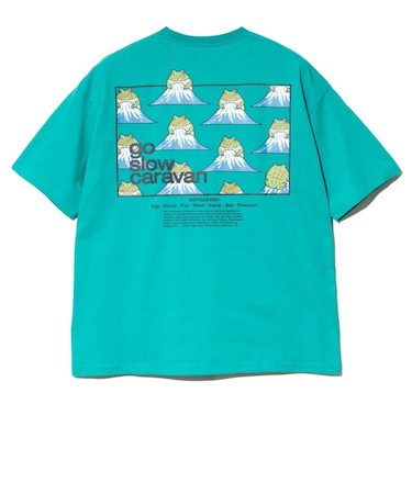 ゴースローキャラバン（GOSLOWCARAVAN）スクエアロゴゆったりTシャツ 341915B GRN