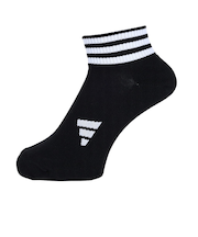アディダス（adidas）ゴルフ アンクル丈 スリーストライプス クッションソックス MGR64-HT5778 BK/WH
