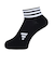 アディダス（adidas）ゴルフ アンクル丈 スリーストライプス クッションソックス MGR64-HT5778 BK/WH