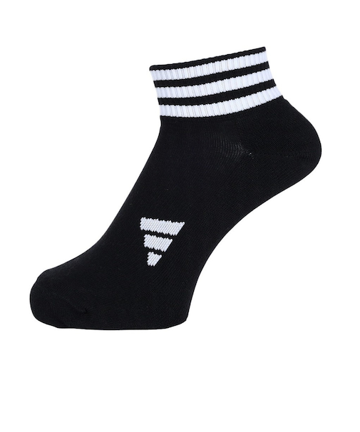 アディダス（adidas）ゴルフ アンクル丈 スリーストライプス クッションソックス MGR64-HT5778 BK/WH
