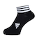 アディダス（adidas）ゴルフ アンクル丈 スリーストライプス クッションソックス MGR64-HT5778 BK/WH