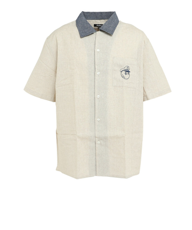 ゴルフウェア Linen 半袖 シャツ M-7535-SAN