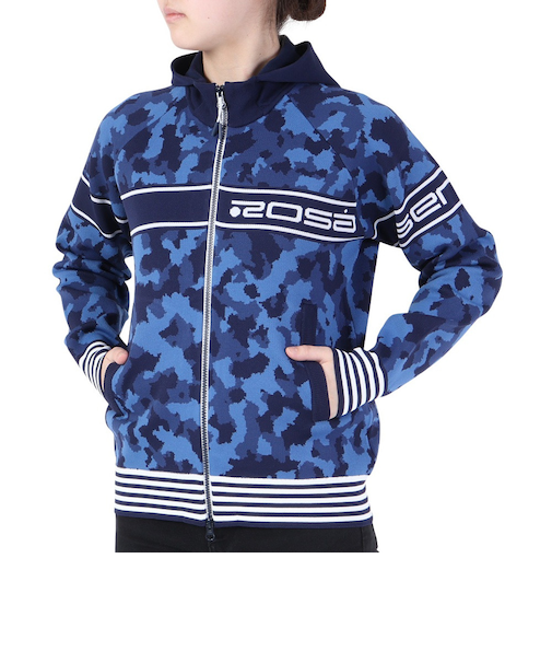 ROSASEN（ROSASEN）ゴルフウェア スプラッシュ迷彩JQニットブルゾン 045-58213-098