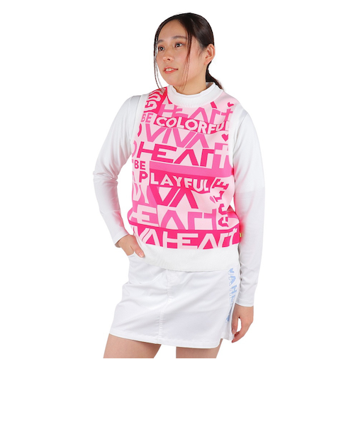 ビバハート（VIVA HEART）ゴルフウェア 撥水ロゴJQニットベスト 012-48270-073